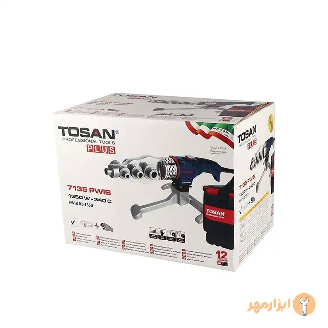 اتو لوله توسن مدل 7135PWIB همراه لوازم و کیف حمل