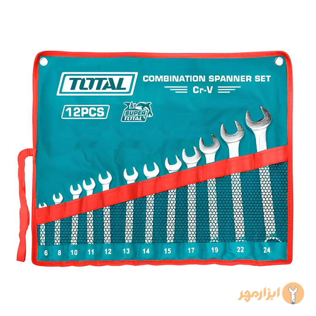 آچار یکسر رینگی توتال مجموعه 12 عددی مدل THT1022121