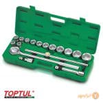 جعبه بکس 17 پارچه 3/4 درایو 6 پر تاپ تول (TOPTUL) مدل GCAI1701